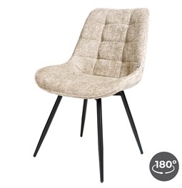 Dining chair Timmendorfo 30, swivelling 180 degrees, taupe color, H85x59x52, seat height 45.5cm