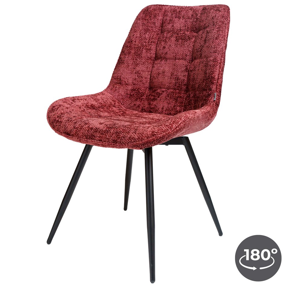 Dining chair Timmendorfo, swivelling 180 degrees, red, H85x59x52cm, seat height 45.5cm