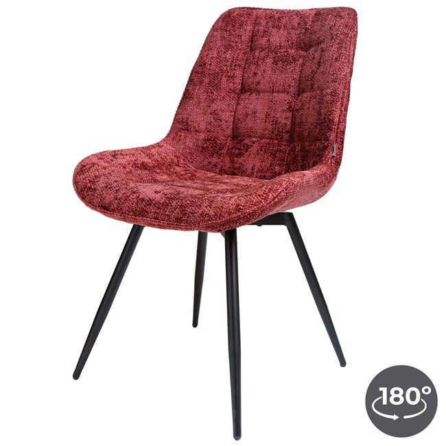 Dining chair Timmendorfo, swivelling 180 degrees, red, H85x59x52cm, seat height 45.5cm