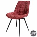 Dining chair Timmendorfo, swivelling 180 degrees, red, H85x59x52cm, seat height 45.5cm