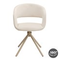 Dining chair Gina Greige, beige, rotatable 180 degrees, H80x54x53cm, seat height 48cm