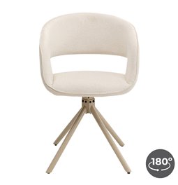 Dining chair Gina Greige, beige, rotatable 180 degrees, H80x54x53cm, seat height 48cm