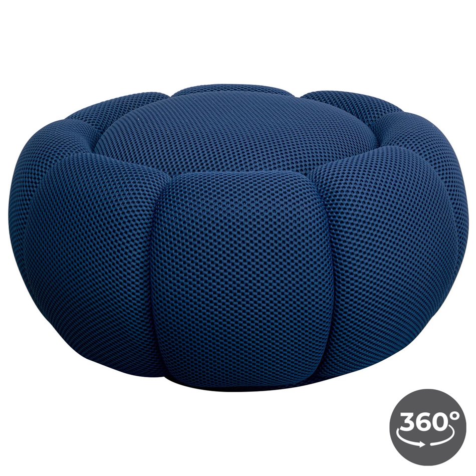 Swivel armchair Peppo Bloom, dark blue, rotatable 360 degrees, H37xD76cm