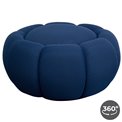 Swivel armchair Peppo Bloom, dark blue, rotatable 360 degrees, H37xD76cm