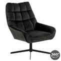Resting chair Acri, grey brown, rotatable 360 degrees, H88x73x82cm, seat high 44cm
