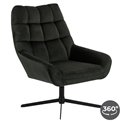 Resting chair Acri, dark green, rotatable 360 degrees, H88x73x82cm, seat high 44cm