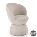 Armchair Hamen K581, rotatable 360 degrees, beige, steel/polyester, H82x63x62cm, seat height 48cm
