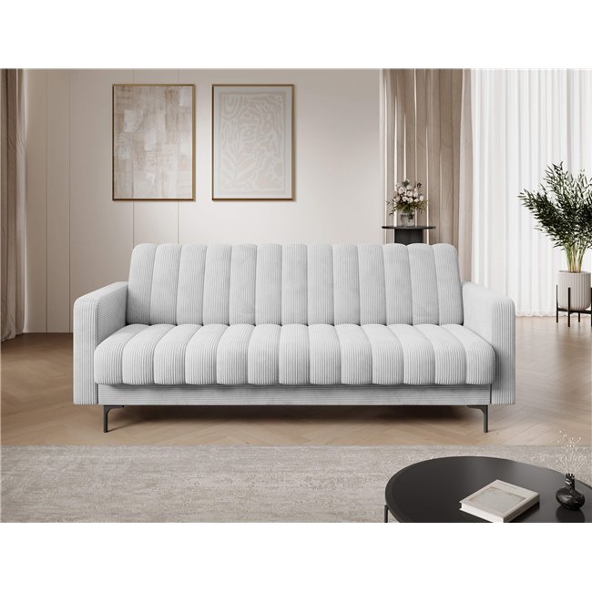Sofa bed Eroneyy, sleeping function, Jarell 04, corduroy, grey, H86x212x89cm