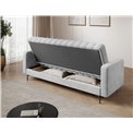 Sofa bed Eroneyy, sleeping function, Jarell 04, corduroy, grey, H86x212x89cm