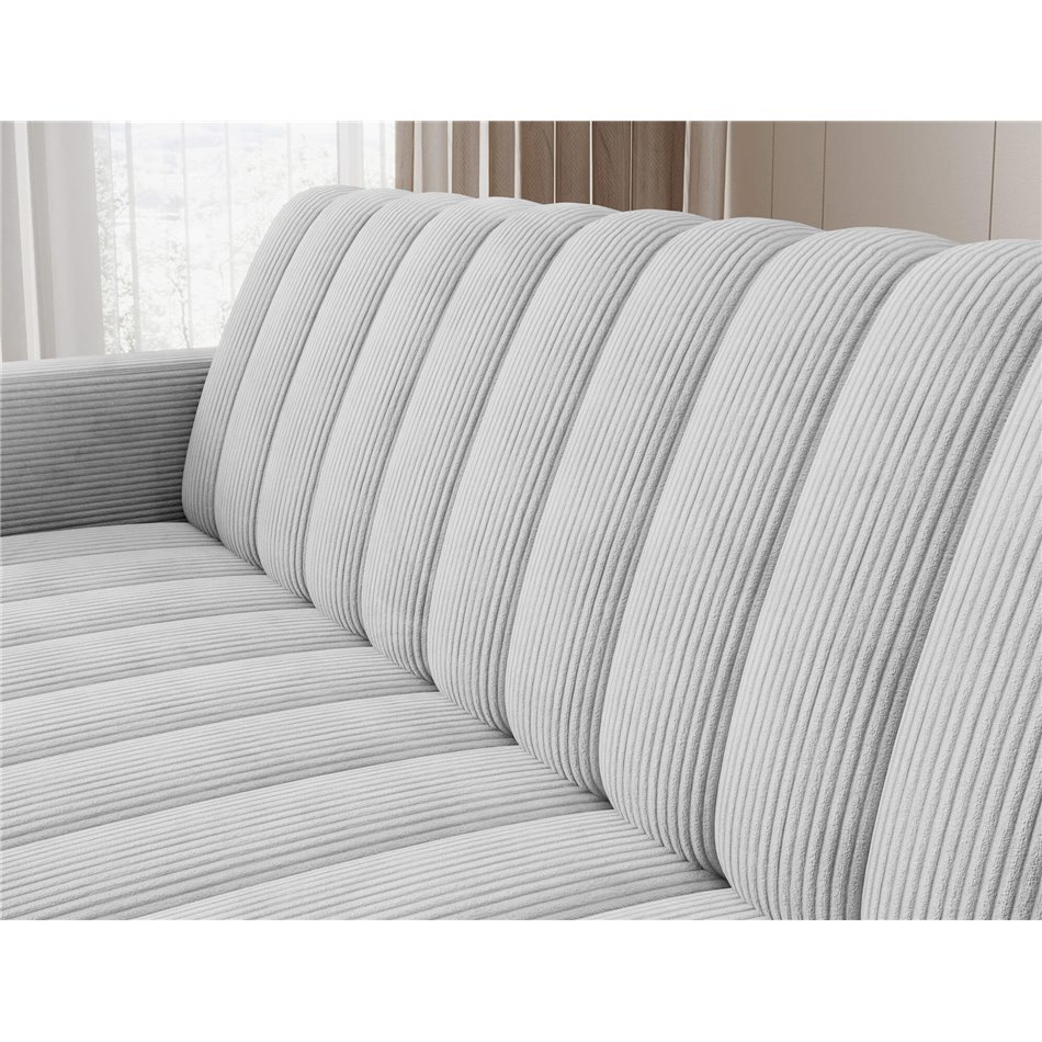 Sofa bed Eroneyy, sleeping function, Jarell 04, corduroy, grey, H86x212x89cm