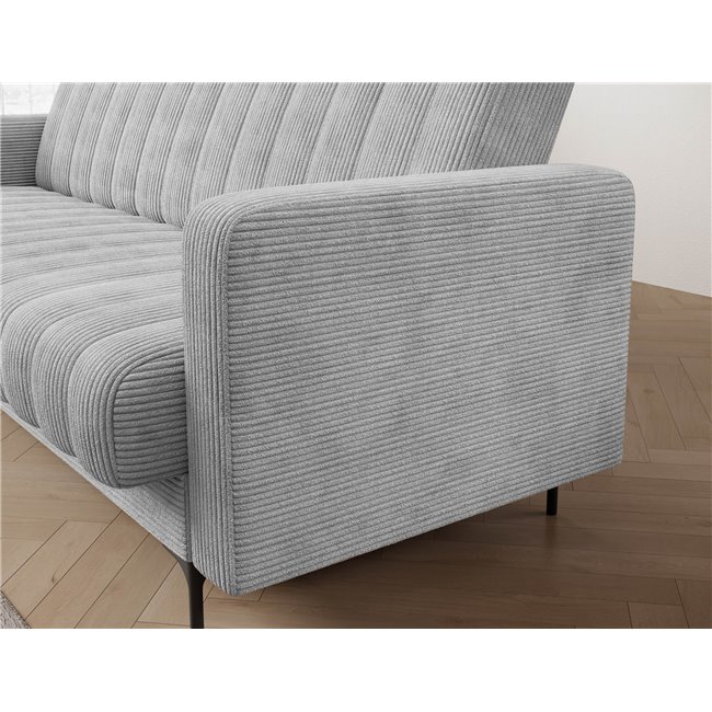 Sofa bed Eroneyy, sleeping function, Jarell 04, corduroy, grey, H86x212x89cm