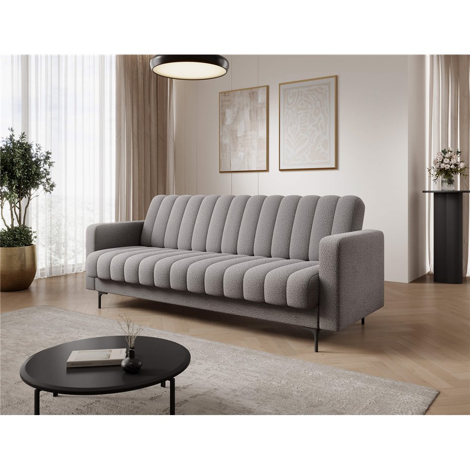 Sofa bed Eroneyy, sleeping function, Xillar 04, grey, H86x212x89cm