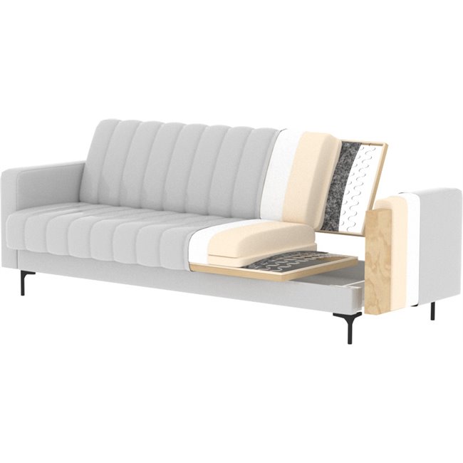 Sofa bed Eroneyy, sleeping function, Sola 06, grey, H86x212x89cm