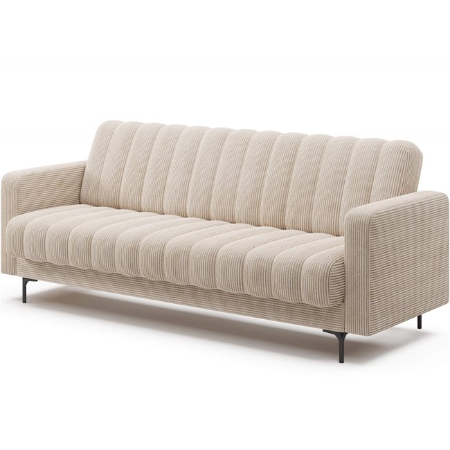 Sofa bed Eroneyy, sleeping function, Jarell 18, corduroy, beige, H86x212x89cm