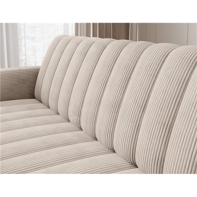 Sofa bed Eroneyy, sleeping function, Jarell 18, corduroy, beige, H86x212x89cm