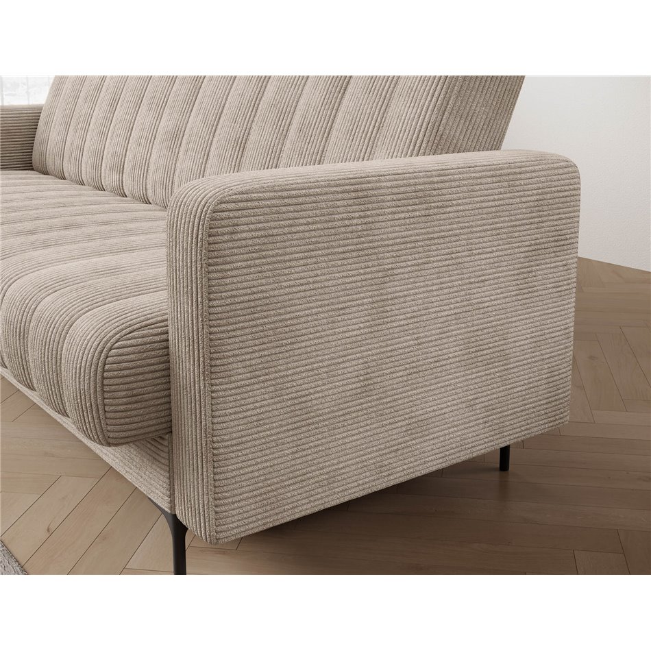 Sofa bed Eroneyy, sleeping function, Jarell 18, corduroy, beige, H86x212x89cm