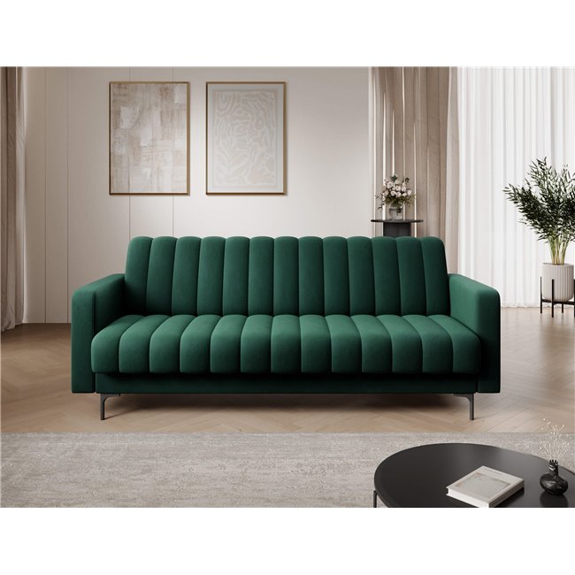 Sofa bed Eroneyy, sleeping function, Lukso 35, velvet, green, H86x212x89cm