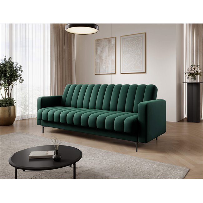 Sofa bed Eroneyy, sleeping function, Lukso 35, velvet, green, H86x212x89cm