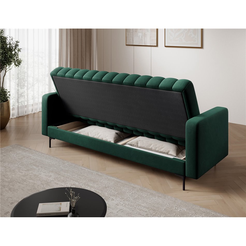 Sofa bed Eroneyy, sleeping function, Lukso 35, velvet, green, H86x212x89cm