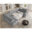 U-shaped sofa Efectory L, sleeping function, Royal 03, boucle, grey, H93x346x205cm