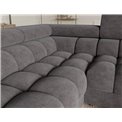 U-shaped sofa Efectory L, sleeping function, Aura 04, velvet, grey, H93x346x205cm