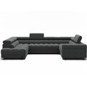 U-shaped sofa Efectory L, sleeping function, Sola 06, dark grey, H93x346x205cm