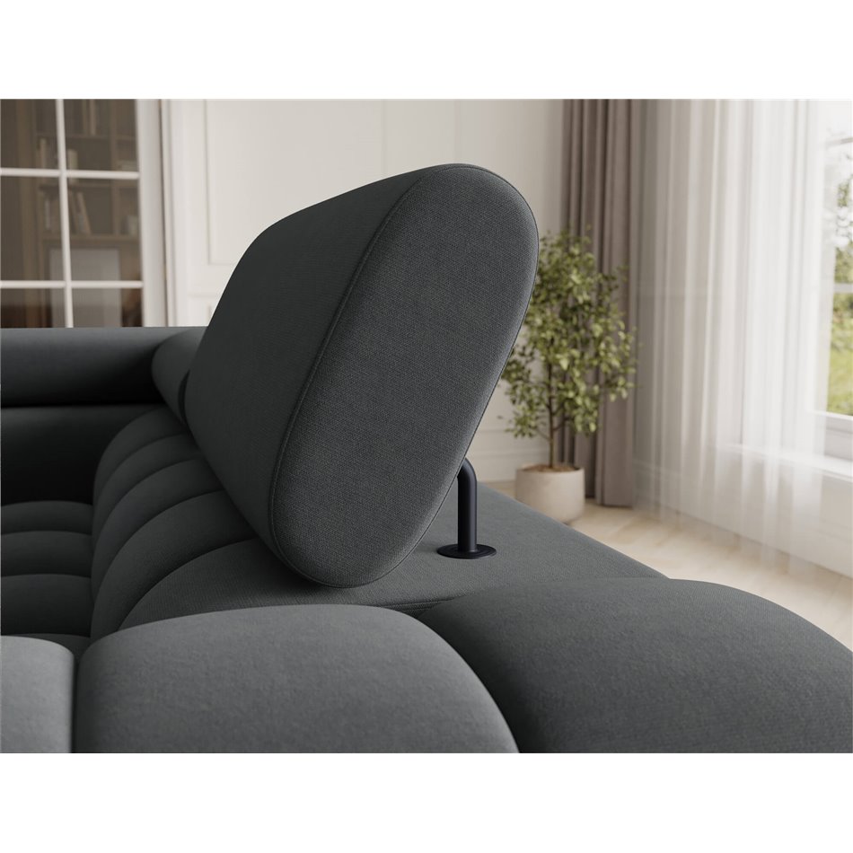 U-shaped sofa Efectory L, sleeping function, Sola 06, dark grey, H93x346x205cm