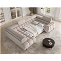 U-shaped sofa Efectory L, sleeping function, Royal 18, boucle, beige, H93x346x205cm