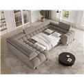 U-shaped sofa Efectory L, sleeping function, Sola 18, beige, H93x346x205cm