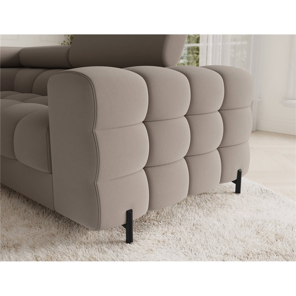 U-shaped sofa Efectory L, sleeping function, Sola 18, beige, H93x346x205cm