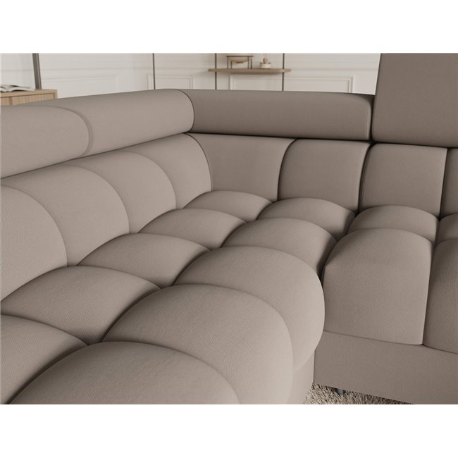 U-shaped sofa Efectory L, sleeping function, Sola 18, beige, H93x346x205cm