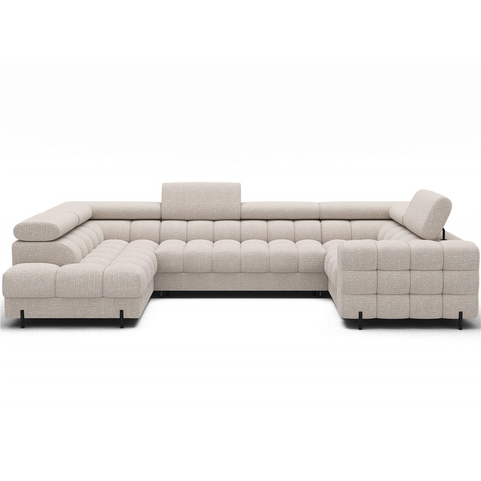 U-shaped sofa Efectory L, sleeping function, Baffix 20, dark beige, H93x346x205cm