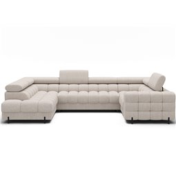 U-shaped sofa Efectory L, sleeping function, Baffix 20, dark beige, H93x346x205cm