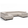 U-shaped sofa Efectory L, sleeping function, Baffix 20, dark beige, H93x346x205cm