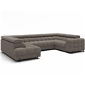 U-shaped sofa Efectory L, sleeping function, Royal 20, boucle, brown, H93x346x205cm