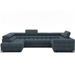 U-shaped sofa Efectory L, sleeping function, Jaffray 40, blue, H93x346x205cm