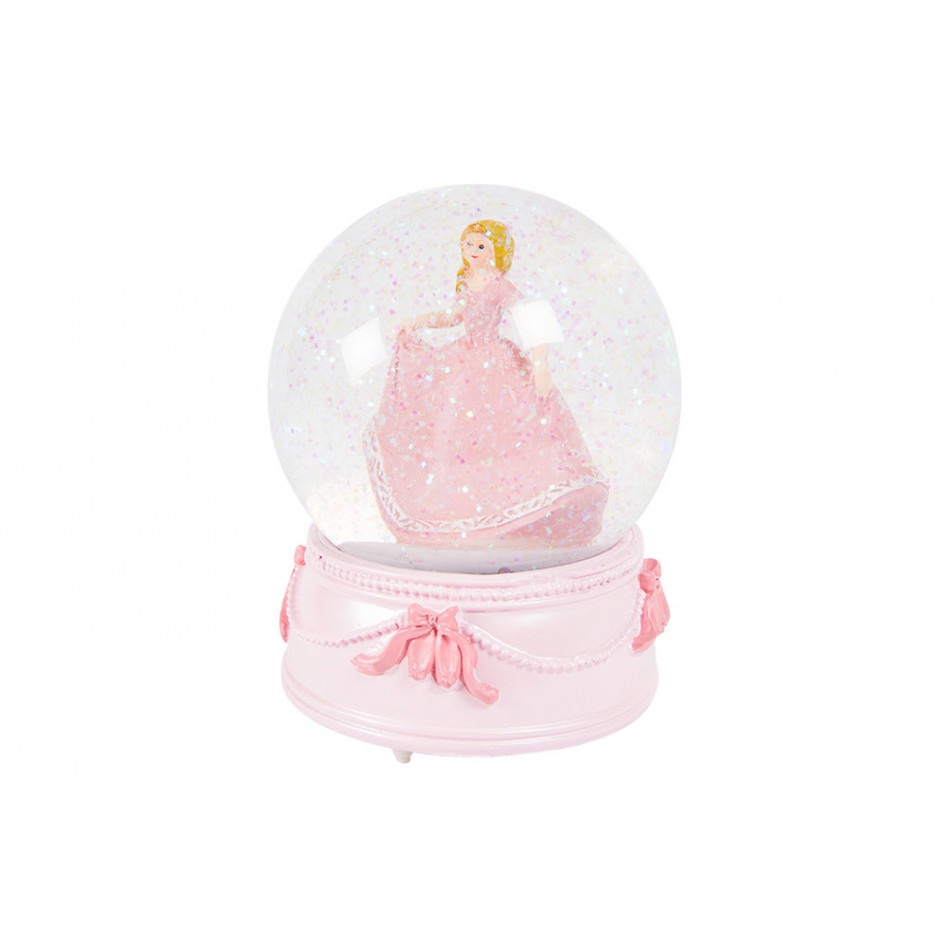 Snow globe with music Princess, H14cm D10cm