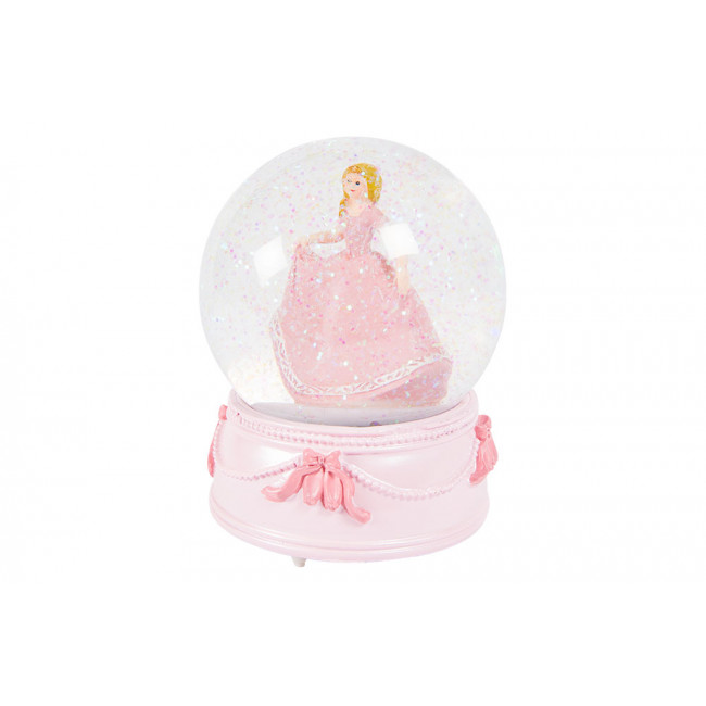 Snow globe with music Princess, H14cm D10cm