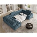 U-shaped sofa Efectory L, sleeping function, Jaffray 40, blue, H93x346x205cm