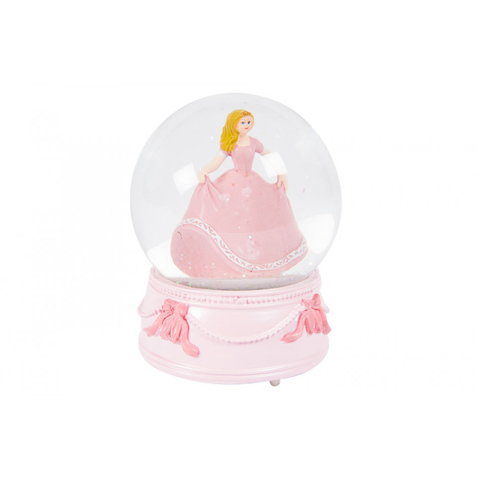 Snow globe with music Princess, H14cm D10cm