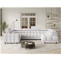 U-shaped sofa Efectory R, sleeping function, Royal 01, boucle, white, H93x346x205cm