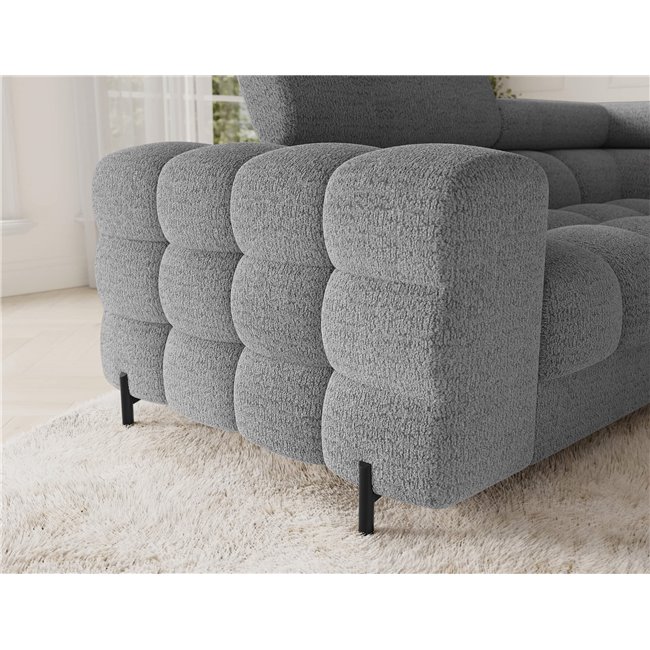 U-shaped sofa Efectory R, sleeping function, Royal 03, boucle, light grey, H93x346x205cm