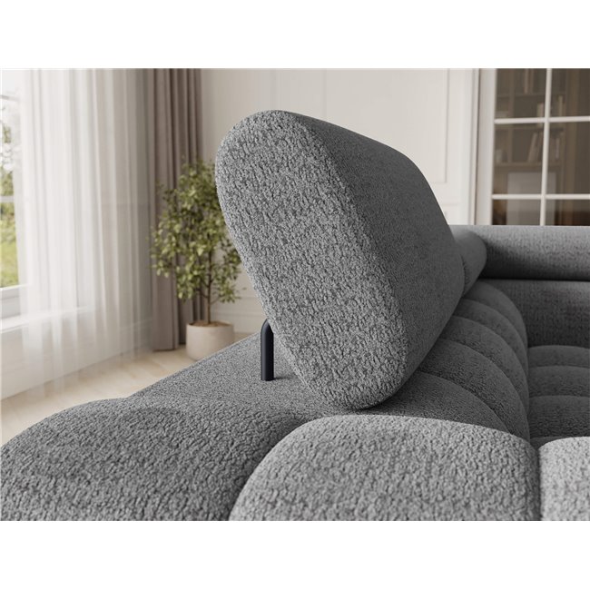 U-shaped sofa Efectory R, sleeping function, Royal 03, boucle, light grey, H93x346x205cm