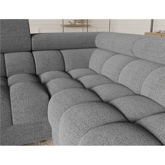 U-shaped sofa Efectory R, sleeping function, Royal 03, boucle, light grey, H93x346x205cm