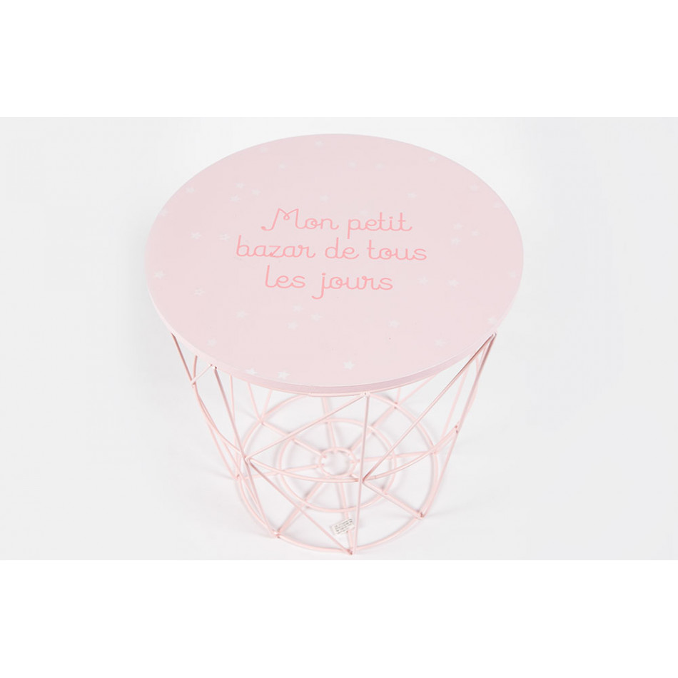 Столик с местом для хранения Kumi, розовый, H30xD29.5cm