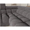 U-shaped sofa Efectory R, sleeping function, Aura 04, velvet, grey, H93x346x205cm