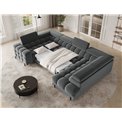 U-shaped sofa Efectory R, sleeping function, Sola 06, dark grey, H93x346x205cm