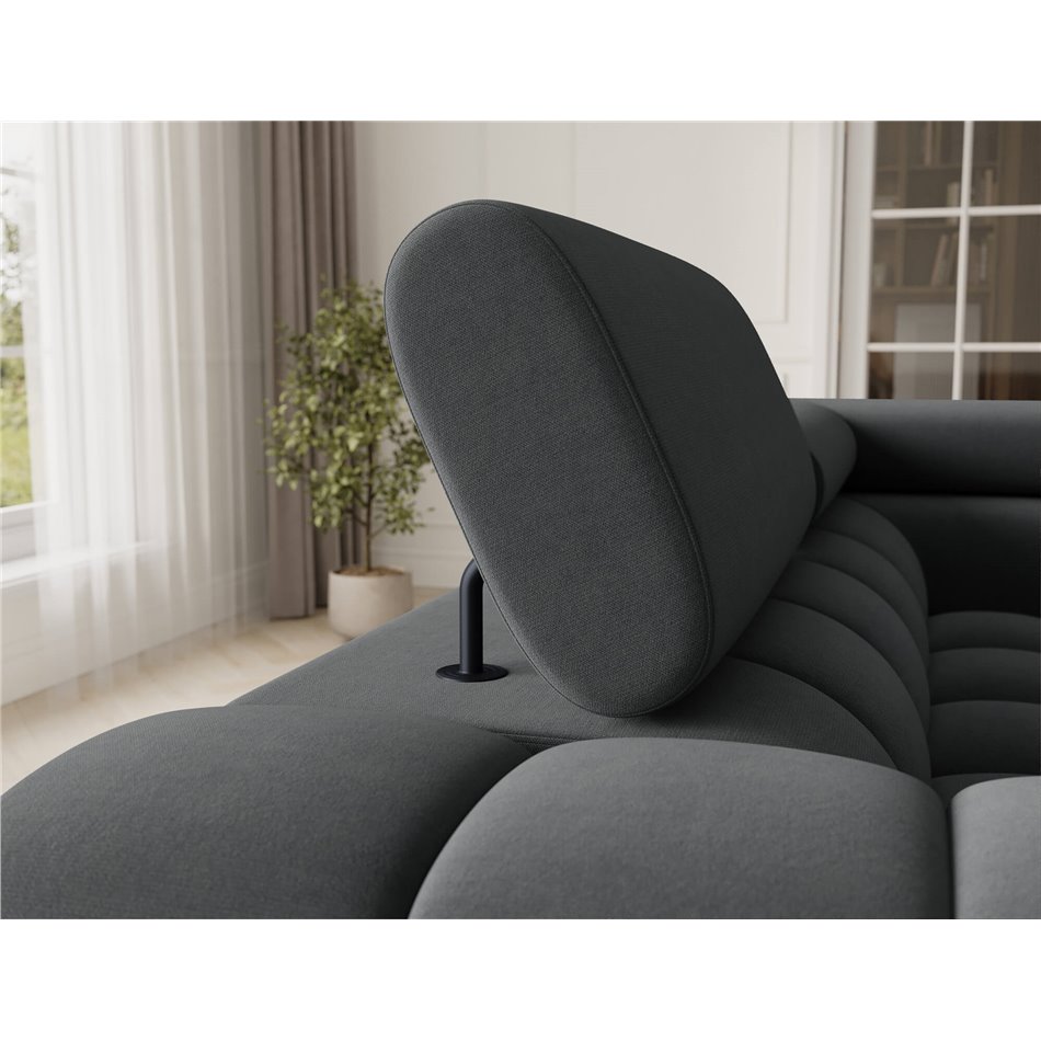 U-shaped sofa Efectory R, sleeping function, Sola 06, dark grey, H93x346x205cm
