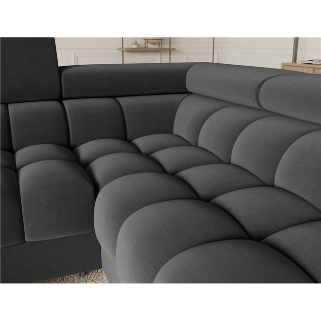 U-shaped sofa Efectory R, sleeping function, Sola 06, dark grey, H93x346x205cm