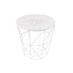 Table with storage space Kumi, white, H30xD29.5cm
